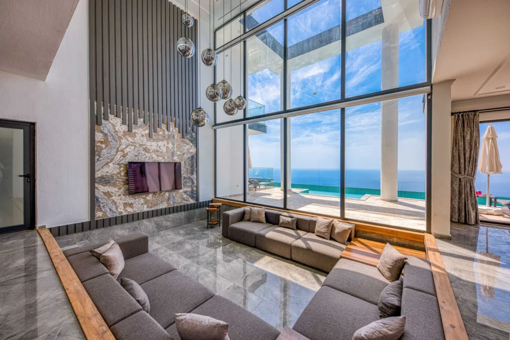 Luxury interior design concept for a vacation home living room